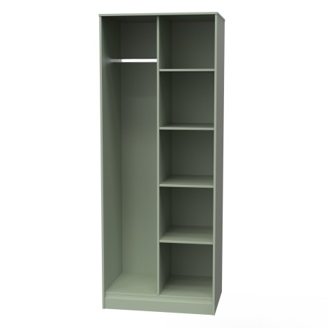 Hong Kong - Open Shelf - Tall - Wardrobe - Reed Green Finish - Black Handle