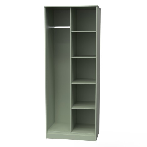 Hong Kong - Open Shelf - Tall - Wardrobe - Reed Green Finish - Gold Metal Handle