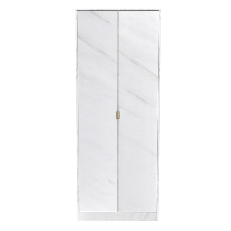 Hong Kong - Marble Finish - 2 Door - Plain - Tall - Double Wardrobe