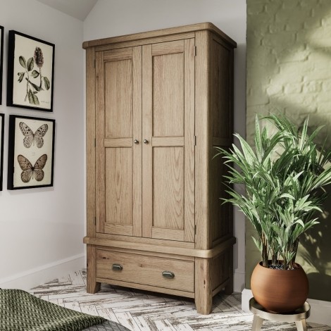 Hoxley Smoked Oak - 2 Door Wardrobe