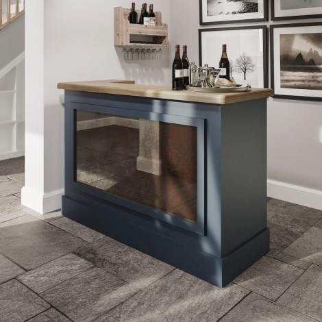 Ellie Blue Painted & Oak - Drinks Bar