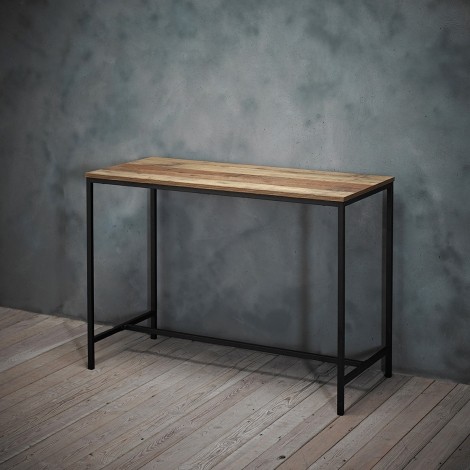 Hoxton -  Distressed Oak Effect - Rectangular Desk - Black Metal Frame