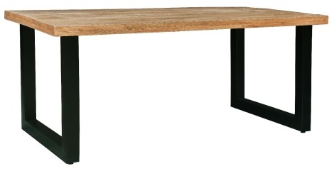 Induse - Industrial Style - Mango Wood - Brown - Rectangular - 160x90cm - Dining Table - Black Metal U Legs