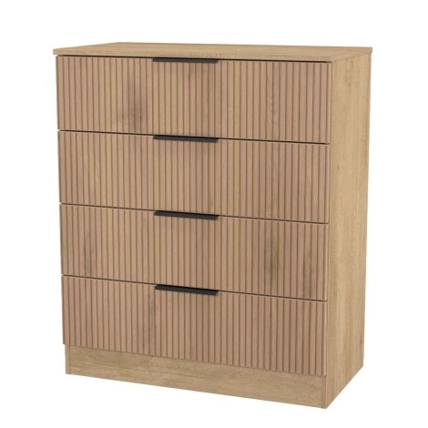 Java - Chest of 4 Drawers - Slatted Effect Front and Nebraska Base