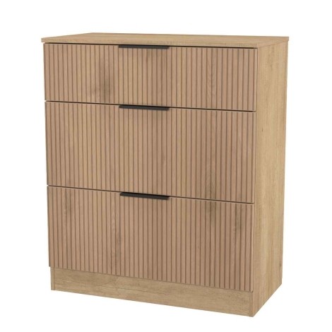Java - 3 Drawer Deep Chest - Slatted Effect Front and Nebraska Base