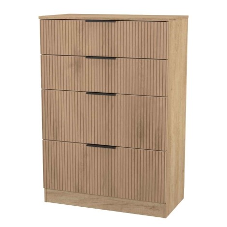 Java - Chest of 4 Deep Drawers - Slatted Effect Front and Nebraska Base