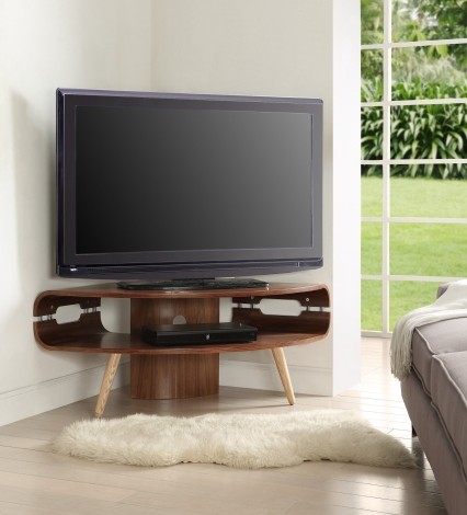 Jual Havana Curve Walnut Corner TV Stand JF701