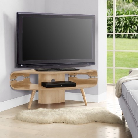 Jual Havana Curve Oak Corner TV Stand JF701