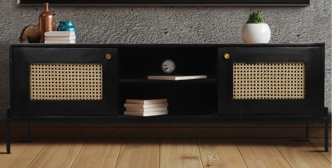 Rattan Large TV Unit Mango Wood