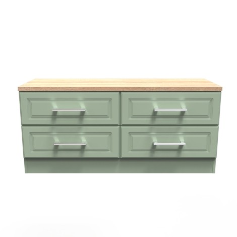Kent - Reed Green - 4 Drawer - Bed Box - Bardolino Oak Top