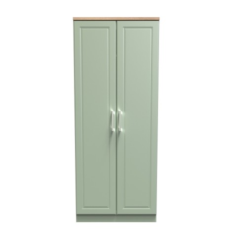 Kent - Reed Green - 2 Door - Double - Plain Wardrobe - Bardolino Oak Top