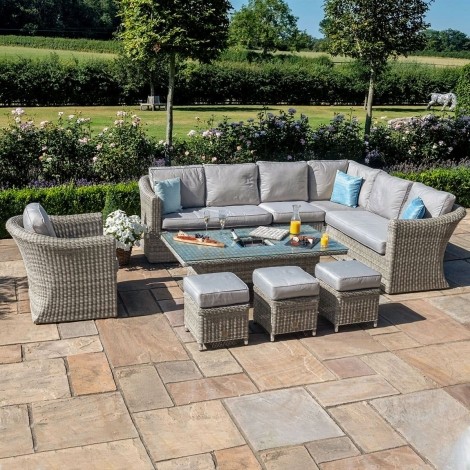 Oxford Deluxe Corner Dining Set with Rising Table and Armchair