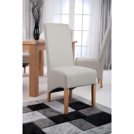Pair Of - Krista - Herringbone Plain Cappuccino - Roll Back Dining Chairs
