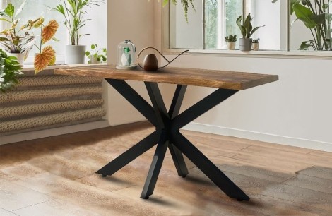 Kerela Mango Artificial Edge Spider Leg Dining Table 180 cm