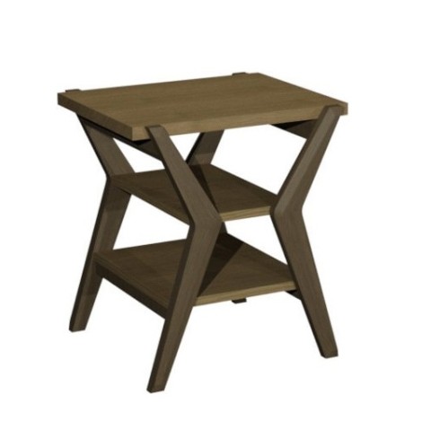 Kristen Oak & Light Weathered Oak - Lamp Table with Shelves
