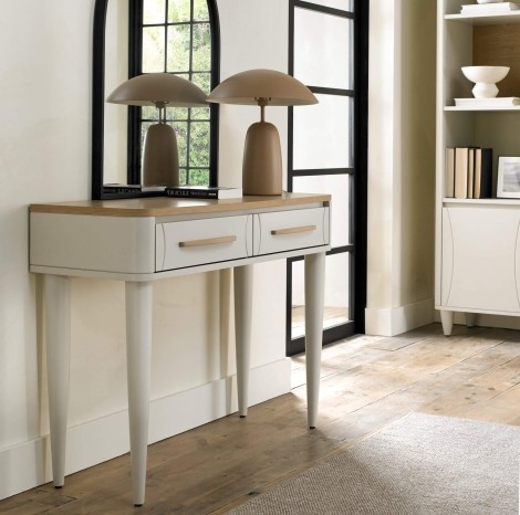 Larsen Soft Grey & Oak Console Table 2 Drawer