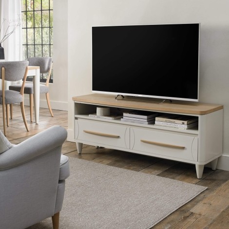 Larsen Soft Grey & Oak TV Stand 2 Drawer