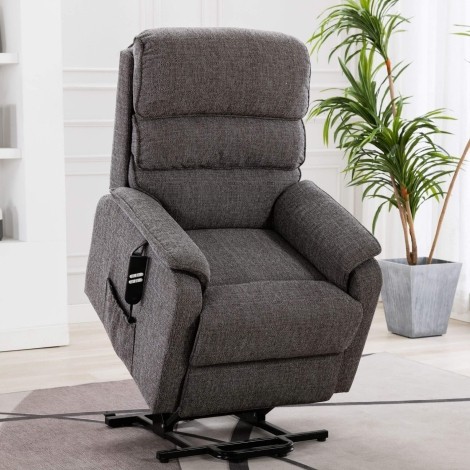 GFA Valencia Riser Recliner - Lisbon Grey Fabric