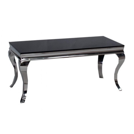 Louis White Glass & Chrome Coffee Table (140cm)