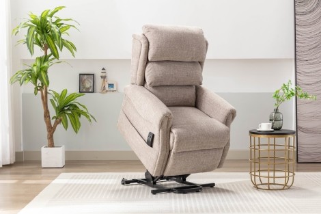 GFA - Luxembourg - Chacha Oat - Fabric - Dual Motor Riser Recliner Chair