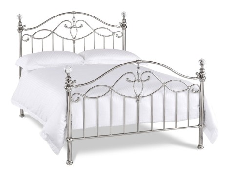 Elena Shiny Nickel Bedstead (135cm Double)
