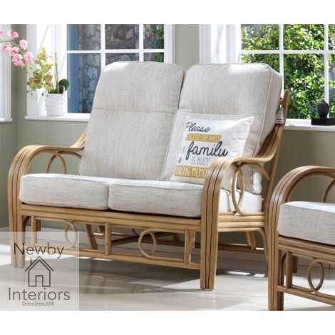 Madrid 2 Seater Sofa Light Oak Rattan