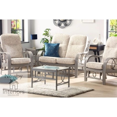 Madrid 2 Seater Sofa & 2 Armchairs Grey Wash Rattan