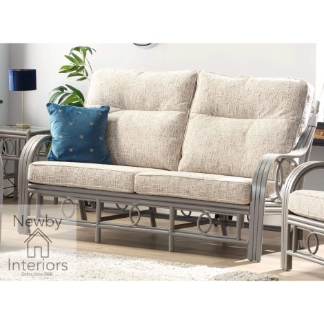 Madrid 3 Seater Sofa Grey Wash Rattan