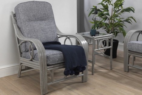 Desser - Madrid - Grey Wash - Cane Armchair