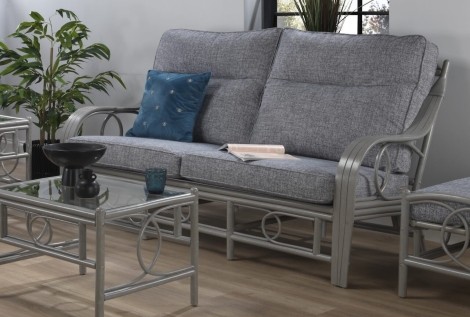 Desser - Madrid - Grey Wash - Cane 3 Seater Sofa