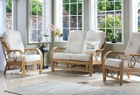 Desser - Madrid - Light Oak - Cane 2 Seater Sofa & 2 Chairs