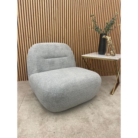 Miami - Silver Grey - Boucle Fabric - Swivel - Accent Chairs