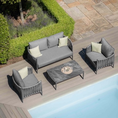 Milan 2 Seat Sofa Set - Charcoal