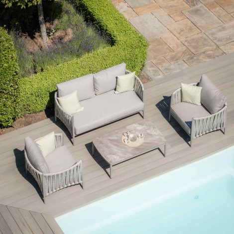 Milan 2 Seat Sofa Set  - Cool Linen