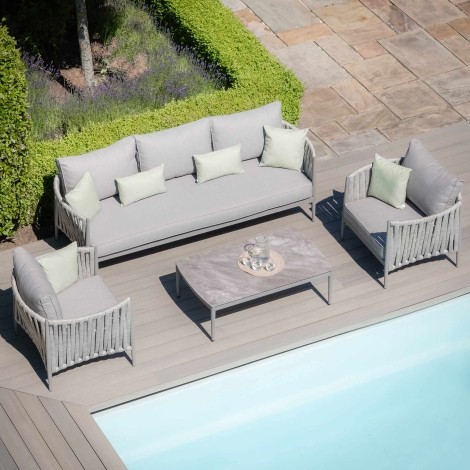 Milan 3 Seat Sofa Set  - Cool Linen