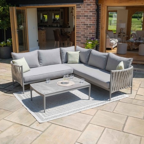 Milan Small Corner Sofa Set - Cool Linen