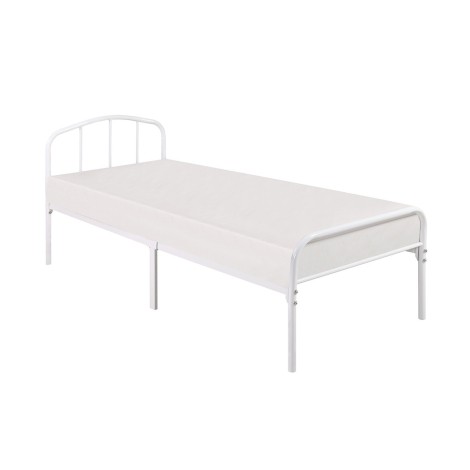 Milton White Metal Single Bed Frame