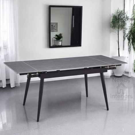 Monaco Grey Ceramic Side Extending Dining Table (120-180cm)