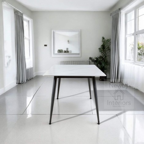 Monaco White Square Ceramic Dining Table (80cm)
