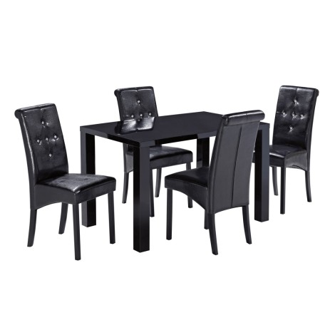 Monroe Black High Gloss Dining Table Medium