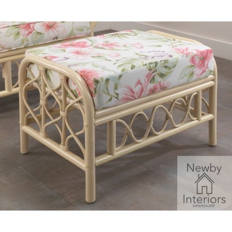 Morley Footstool Natural Wash Rattan