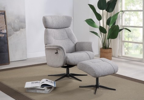 GFA - Murcia - Casper - Fabric - Swivel Recliner and footstool