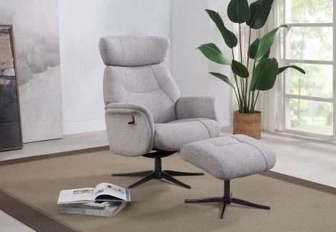 GFA -  Murcia - Casper - Fabric - 360 Swivel Recliner and footstool