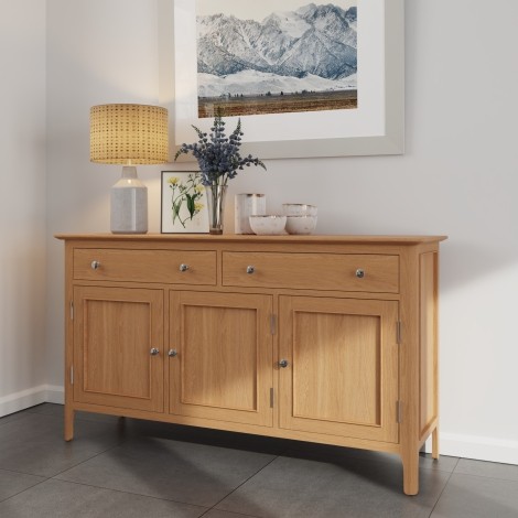 Natalie Light Oak 3 Door Sideboard