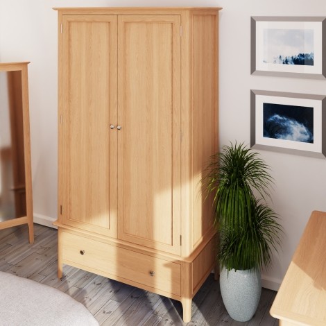 Natalie Light Oak - Large 2 Door Wardrobe