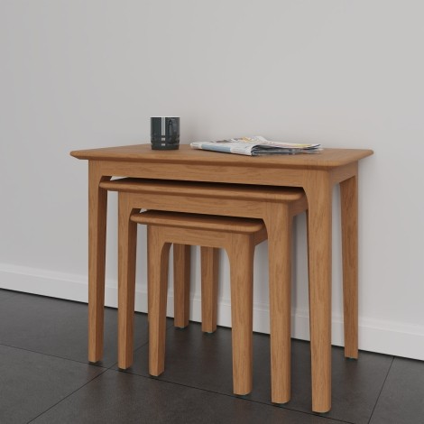 Natalie Light Oak Nest Of 3 Tables 