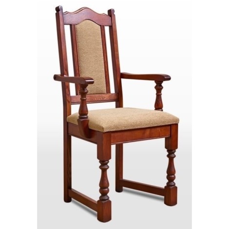 Old Charm - OCH2068 - Oak - Fabric - Dining Carver Chair
