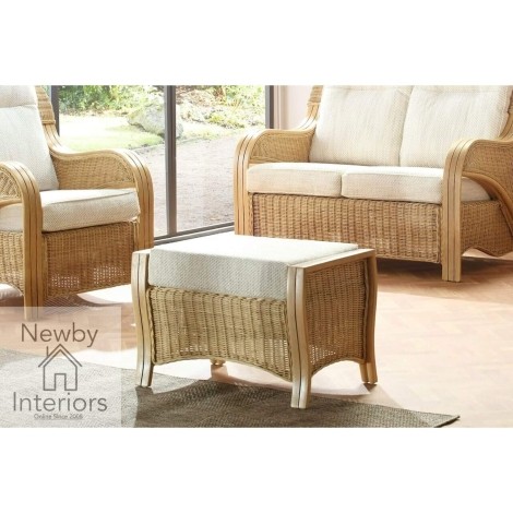 Opera Footstool Light Oak Rattan