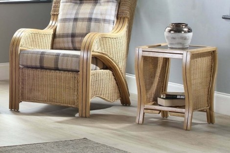Opera Light Oak, Cane Lamp Table