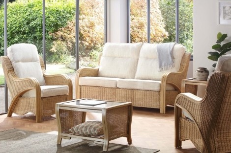 Desser - Opera - Light Oak - Cane 3 Seater Sofa & 2 Chairs